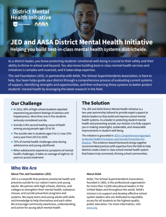 District Mental Health Initiative Brochure Cover