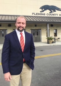 Brian Creasman stands outside Fleming County High School