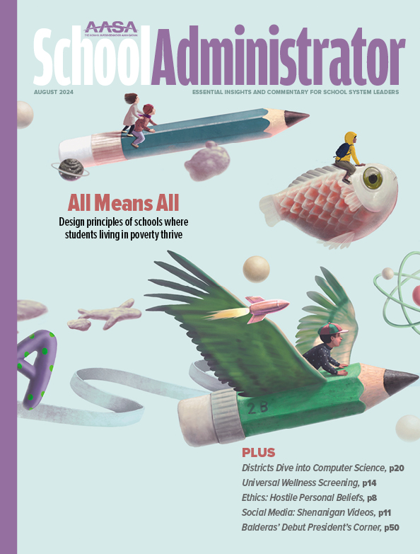 August 2024 School Administrator cover "All Means All"